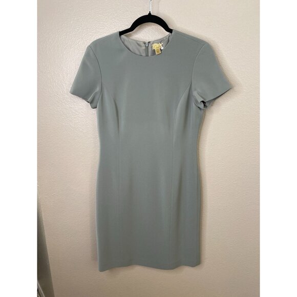 Caslon Womens Green Sheath Dress 4 Short Sleeve Polyester Lined Back Zip Closure - Picture 2 of 8